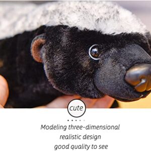 FRANKIEZHOU Honey Badger Stuffed Animal-Black 15.75",Realistic Badger Plush Toy, Honey Badger Stuffed Toy,Soft and Durable, Toy for Boy,Girl Toys,Gifts for Kids,Pillow Animals, Home Decor,Hugging Toy