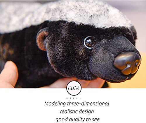 FRANKIEZHOU Honey Badger Stuffed Animal-Black 15.75",Realistic Badger Plush Toy, Honey Badger Stuffed Toy,Soft and Durable, Toy for Boy,Girl Toys,Gifts for Kids,Pillow Animals, Home Decor,Hugging Toy