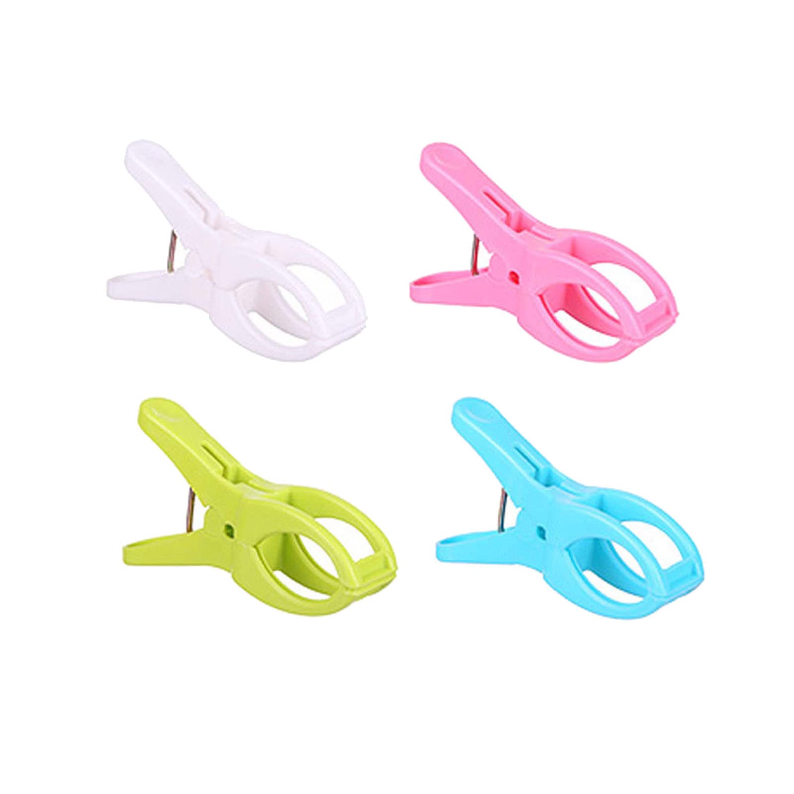 Loialpupy Beach Towel Clips Windproof Clip for Towel Bath Towel Blanket Clothes Beach Towel Table Clothes Peg White Pink Green Blue (4pcs)