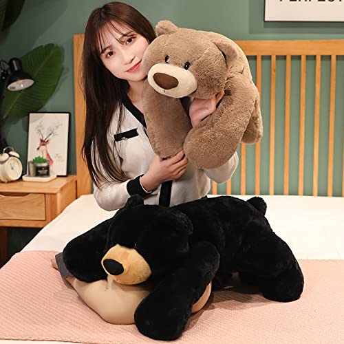 ronivia Weighted Stuffed Animals, Weighted Bear Stuffed Animal Toy Cute Black Bear Plush Pillow Weighted Plush Animals Toy, 11.8"