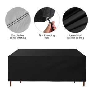 NEVERLAND Patio Furniture Cover, Outdoor Furniture Cover Waterproof, Heavy Duty and Anti-UV Outside Table and Chair Covers, for Deck, Lawn and Backyard, Black,70.87''L x 47.24" W x 27.95" H