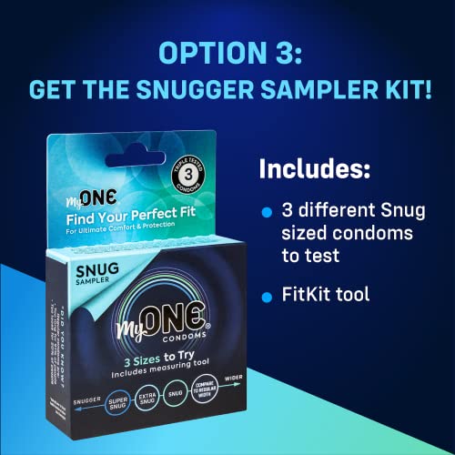 MyONE Custom Fit Snug Sized Condoms | Tailored Width & Length | Max Pleasure | Triple Tested Softer Latex | Lubricated | Nontoxic, Vegan, Non-GMO | 45C: Wide (45), Length 4.7” (C)