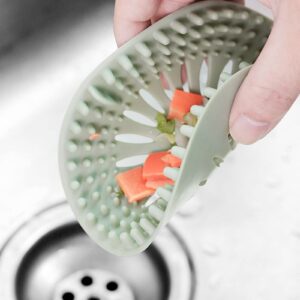 BEIJIALY 4 Pcs Drain Hair Catcher Round Silicone Hair Stopper Strainer Covers Drain Protectors with Suction Cups Easy to Install and Clean Suit for Bathroom Bathtub Kitchen