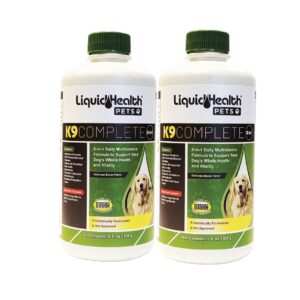 LiquidHealth 32 Oz K9 Complete 8-in-1 Liquid Multivitamin for Dogs & Puppies, All in One Complete Formula, Senior Puppy Dog Diet, Canine Vitamins, Skin and Coat, Joint Health, Immune Support (2 Pack)