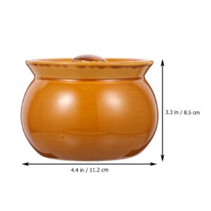 Yardwe Ceramic Stew Pot with Lid, 500ml Traditional Clay Stockpots Ceramic Stewing Soup Pot for Stew Chicken Soup Steam Vegetables and Corn or Cooking Food