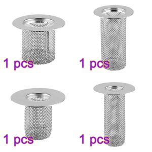 MSUIINT 4PC Kitchen Sink Strainer Stainless Steel, Sink Drain Strainer Bathroom Sink Strainer Drain Strainer Hair Catcher for Kitchen, Sink Traps Laundry Sink Drain Basket Filter for Home