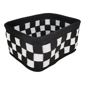 curfair storage basket black and white checkerboard desk makeup organizer large opening black white s