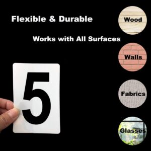 4 Inch Large Number Stencils for Painting - 11 Pack Number Stencil Templates for Curb Address, Cakes, Cookies, Mailboxes and Crafts, Reusable House Numbers Stencils for Wood Signs & Cement Wall Art