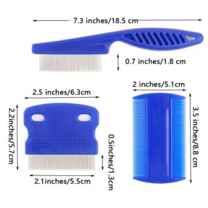 Hsathoac 9 Pieces Pet Flea Lice Comb, Dog And Cat Tear Stain Remover Comb, Remove Eye Mucus Crust Dandruff Floating Hair. Pet Grooming Comb Kit For Long And Short Haired Dog Cat(Blue,Rose Red, Green)