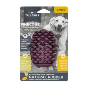 Tall Tails Natural Rubber Pinecone Reward Toy for Dogs Toy - Use with Spreadable Treats and Kibble