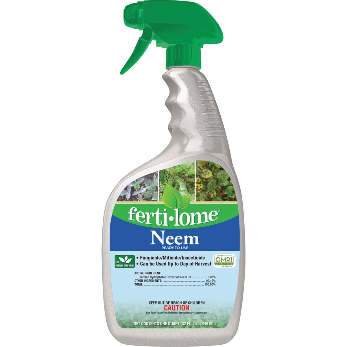 Fertilome (16096) Neem Oil Ready to Use Insecticide, Controls Aphids, Spider Mites, Scale and Beetles, OMRI Listed (32 oz)