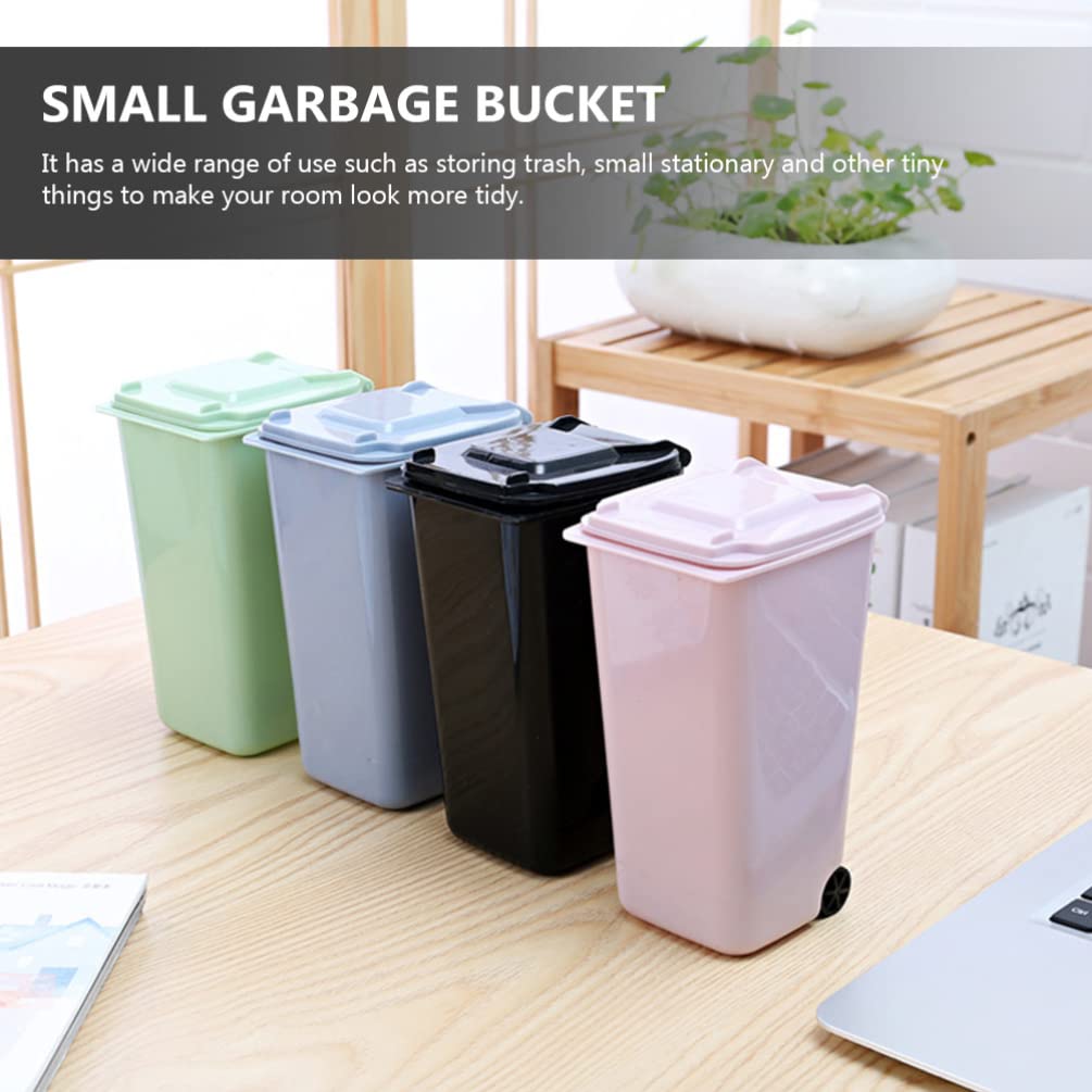 Compost Bin Recycle Bin 3 Pcs Mini Curbside Garbage Trash Bin Pen Holder Recycle Can Set Pencil Cup Desktop Organizer for Home Office Black Green Compost Bin Recycle Bin