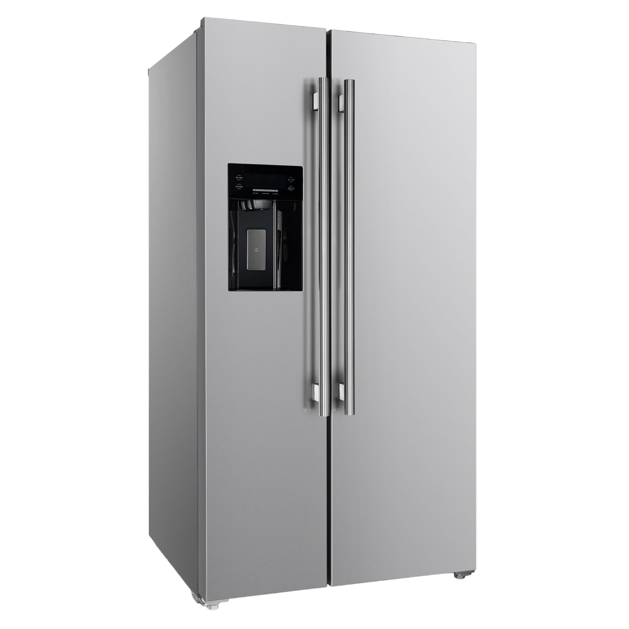 Forno Salerno 36" Side-by-Side Refrigerator and Freezer with 20 Cubic Ft.- Stainless Steel French Door Built-In Ice Maker Fridge