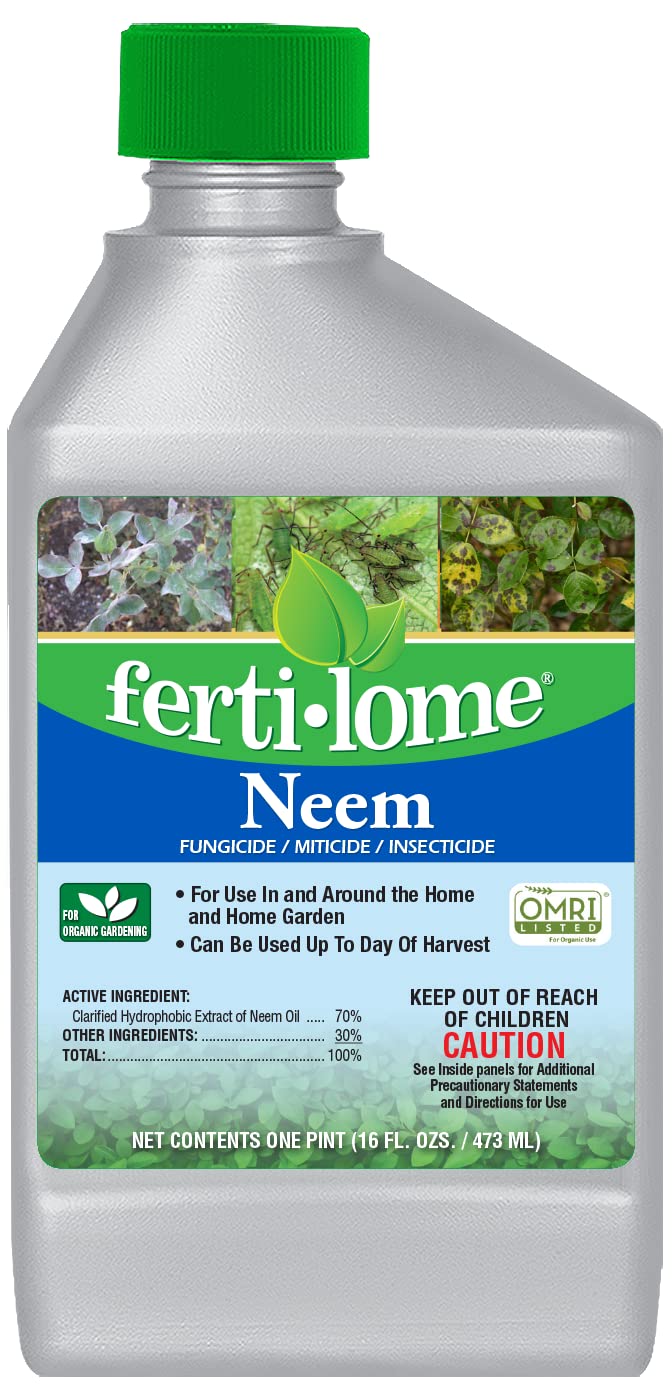 Fertilome (16092) Neem Oil Concentrate Insecticide, Controls Aphids, Spider Mites, Scale and Beetles, OMRI Listed (16 oz)