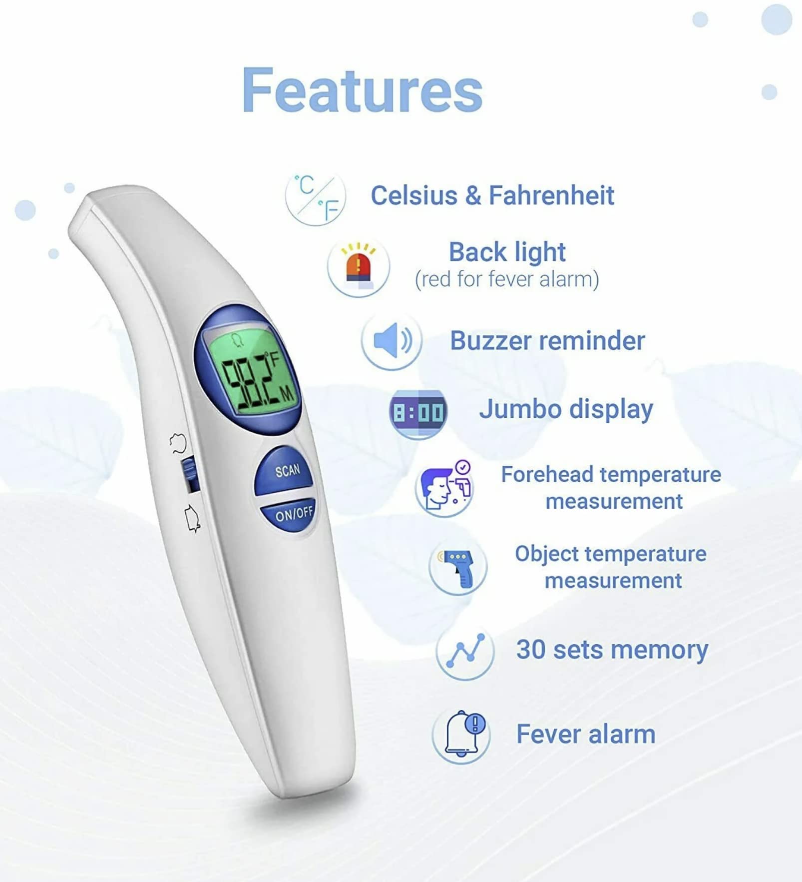 ZenBaby - Noncontact Thermometer - White - Infrared Thermometer Gun