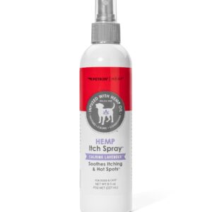 Petkin Hemp Anti Itch Spray for Dogs and Cats – with Hemp Oil & Calming Lavender Extract, 8 fl oz – Reduce Itching, Hot Spots and Skin Irritation – Soothes, Calms & Conditions