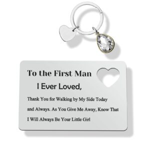 father of the bride gifts to my dad on my wedding day gift father's day gift ideas engraved wallet insert card wedding gift for dad to the first man i ever loved christmas birthday gift for dad