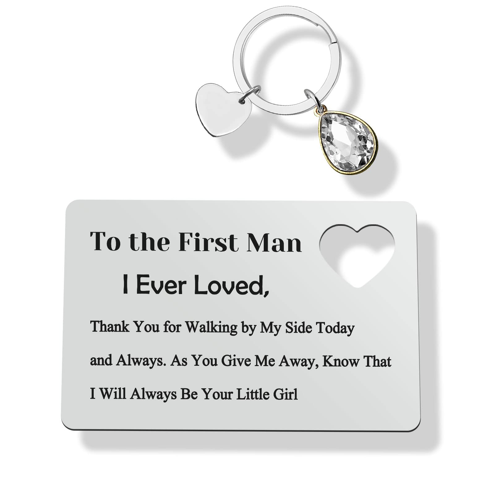 Father of The Bride Gifts to My Dad on My Wedding Day Gift Father's Day Gift Ideas Engraved Wallet Insert Card Wedding Gift for Dad to The First Man I Ever Loved Christmas Birthday Gift for Dad