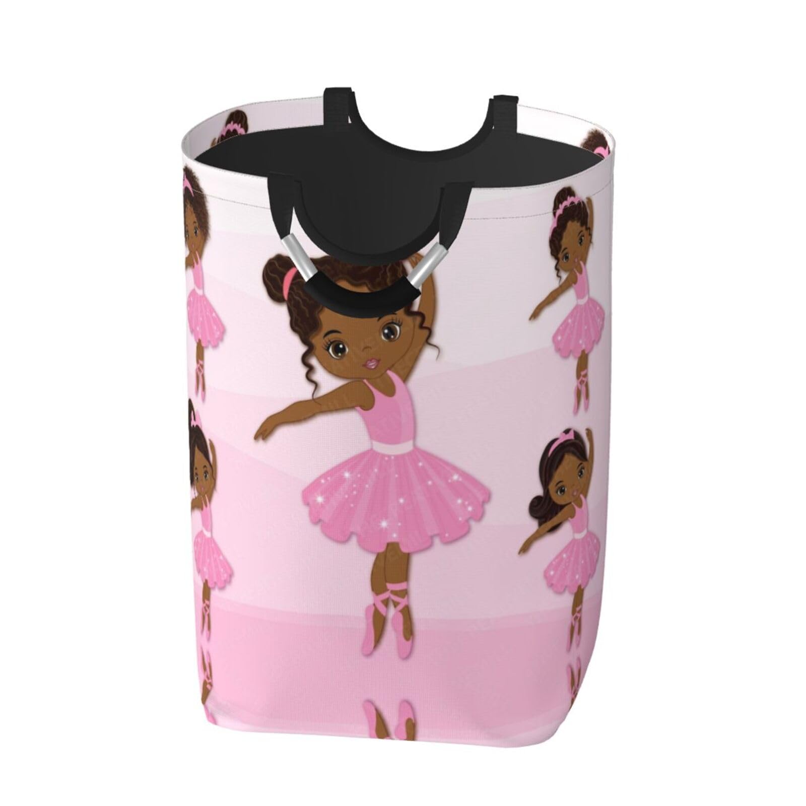 Gbuzozie Cute African American Black Girl Laundry Hamper Storage Basket Toys Clothes Organizer Bin For Home Bathroom Bedroom Dorm Nursery, 52l