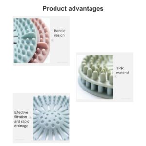 BEIJIALY 4 Pcs Drain Hair Catcher Round Silicone Hair Stopper Strainer Covers Drain Protectors with Suction Cups Easy to Install and Clean Suit for Bathroom Bathtub Kitchen