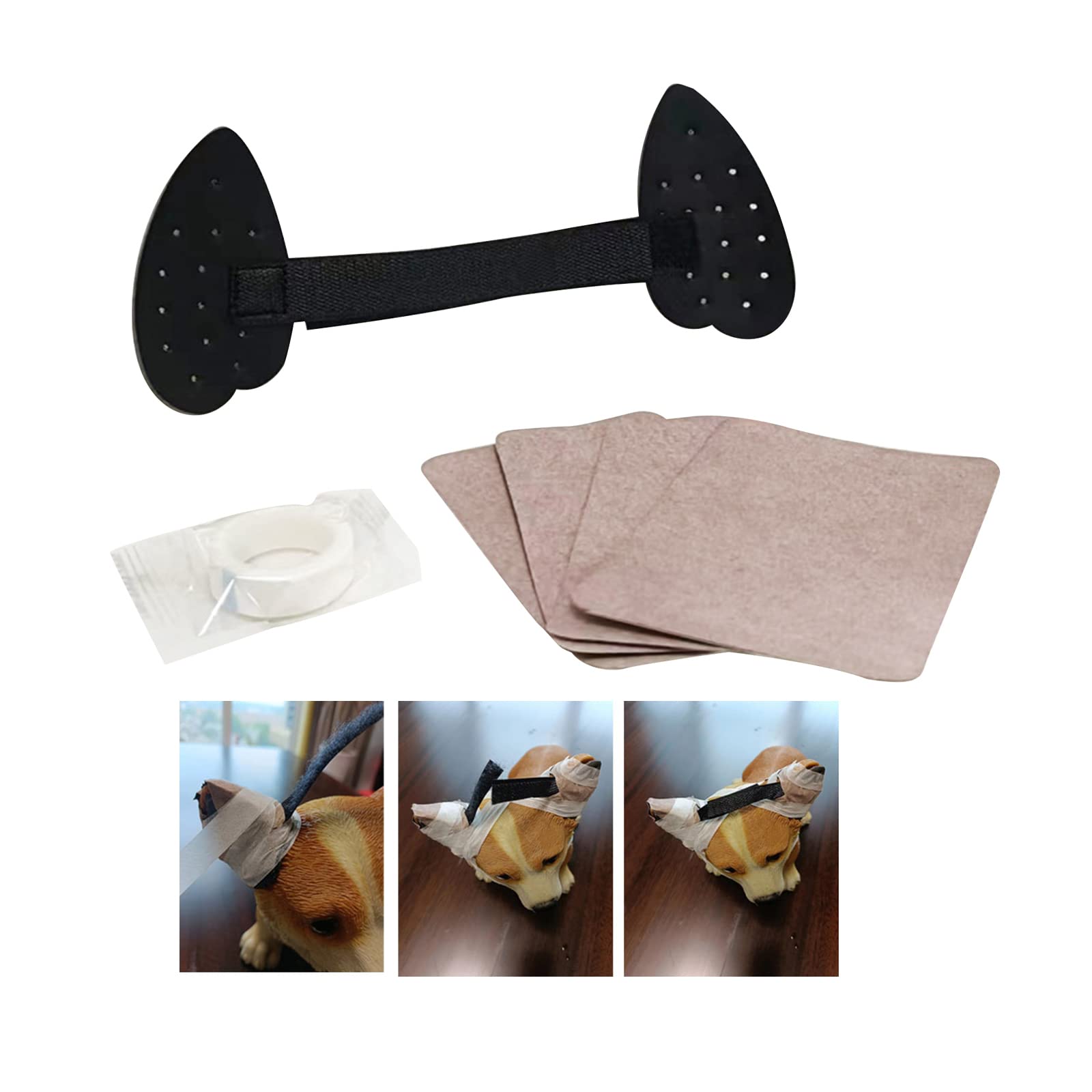 Fenteer 3 Pieces Adjustable Pets Ears Stand Up Support Pets Ears Posting Kit Ear Sticker Correction Vertical Dog Fixed Tools Home Ear Care Accessories Tapes