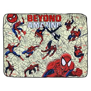 marvel spider-man beyond amazing 60th flannel fleece throw super soft lightweight fleece blanket 45 x 60 inches