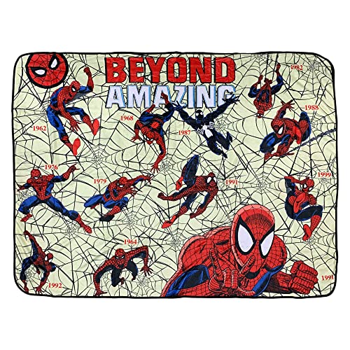 Marvel Spider-Man Beyond Amazing 60th Flannel Fleece Throw Super Soft Lightweight Fleece Blanket 45 x 60 Inches