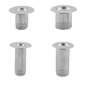 msuiint 4pc kitchen sink strainer stainless steel, sink drain strainer bathroom sink strainer drain strainer hair catcher for kitchen, sink traps laundry sink drain basket filter for home