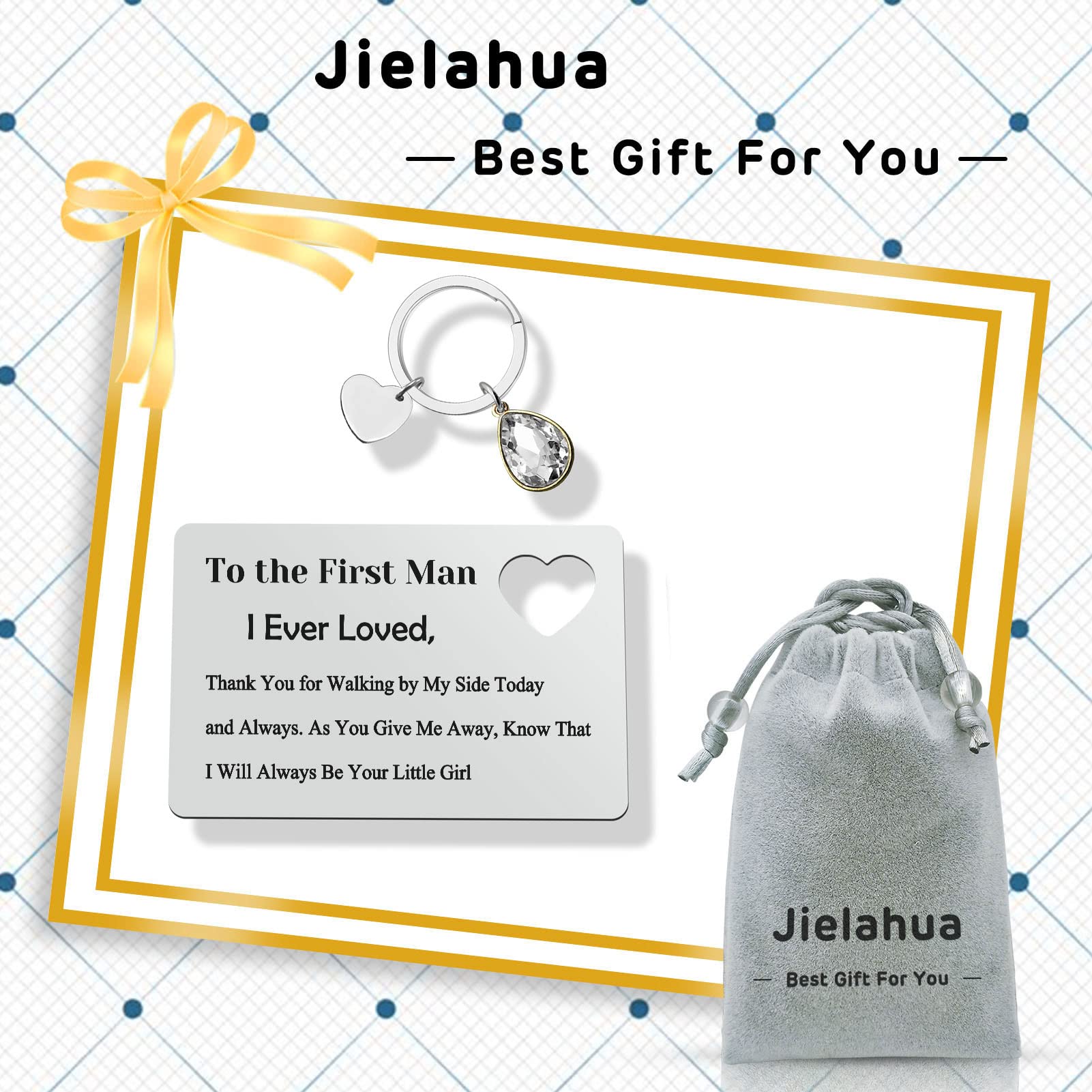 Father of The Bride Gifts to My Dad on My Wedding Day Gift Father's Day Gift Ideas Engraved Wallet Insert Card Wedding Gift for Dad to The First Man I Ever Loved Christmas Birthday Gift for Dad