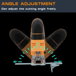 IRONFIST Jig Saw, Cordless 20V Lithium Saber saw, Adjustable 4-Position Orbital wood and metal cutting machine Compatible with DEWALT Battery (Tool Only, NO Battery)