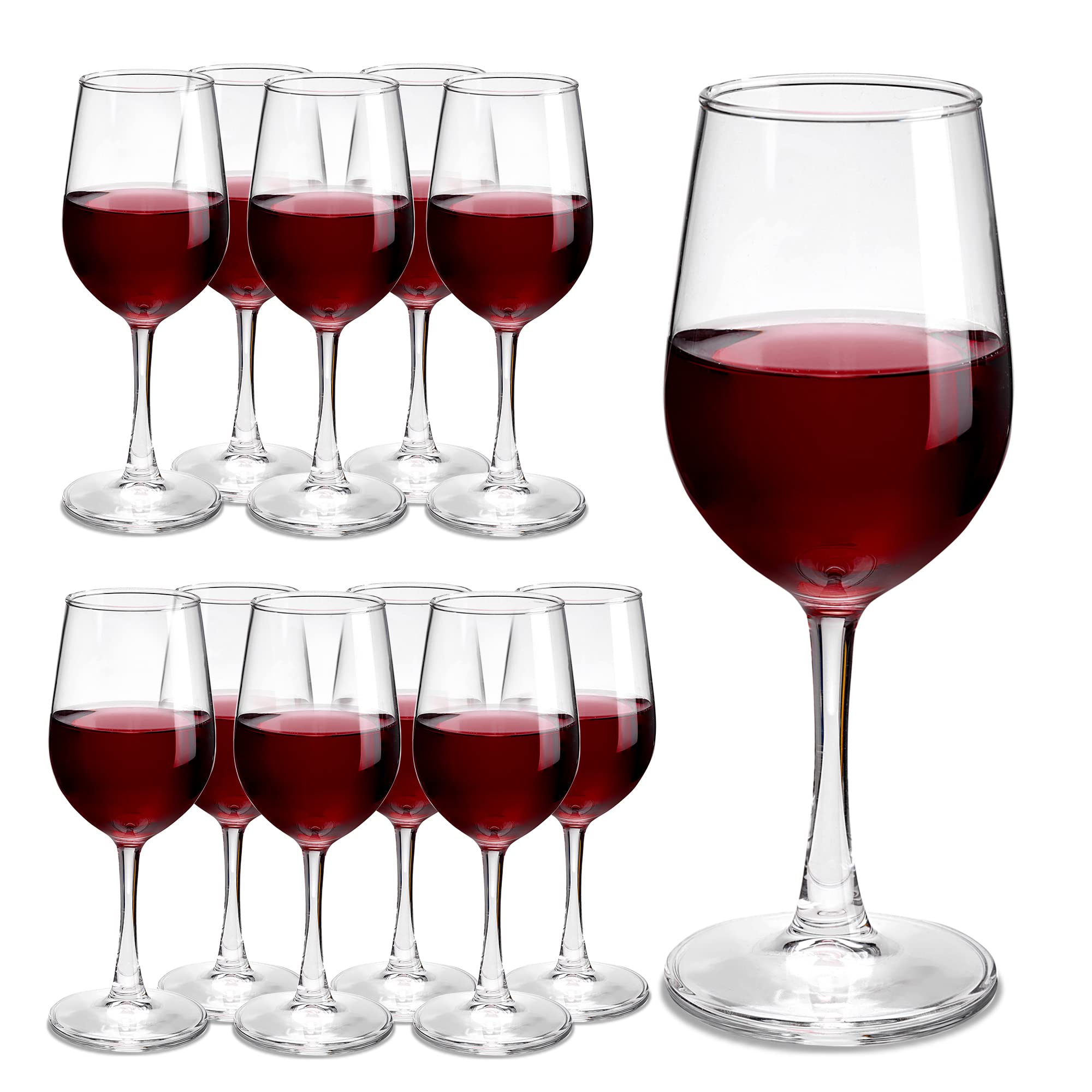 UMEIED All Purposed Wine Glasses Set of 12, Classic Wine Glasses for Red White Wine, Dishwasher Safe, Clear