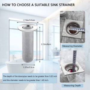 MSUIINT 4PC Kitchen Sink Strainer Stainless Steel, Sink Drain Strainer Bathroom Sink Strainer Drain Strainer Hair Catcher for Kitchen, Sink Traps Laundry Sink Drain Basket Filter for Home