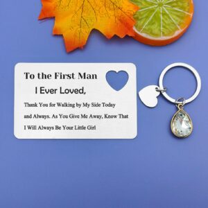 Father of The Bride Gifts to My Dad on My Wedding Day Gift Father's Day Gift Ideas Engraved Wallet Insert Card Wedding Gift for Dad to The First Man I Ever Loved Christmas Birthday Gift for Dad