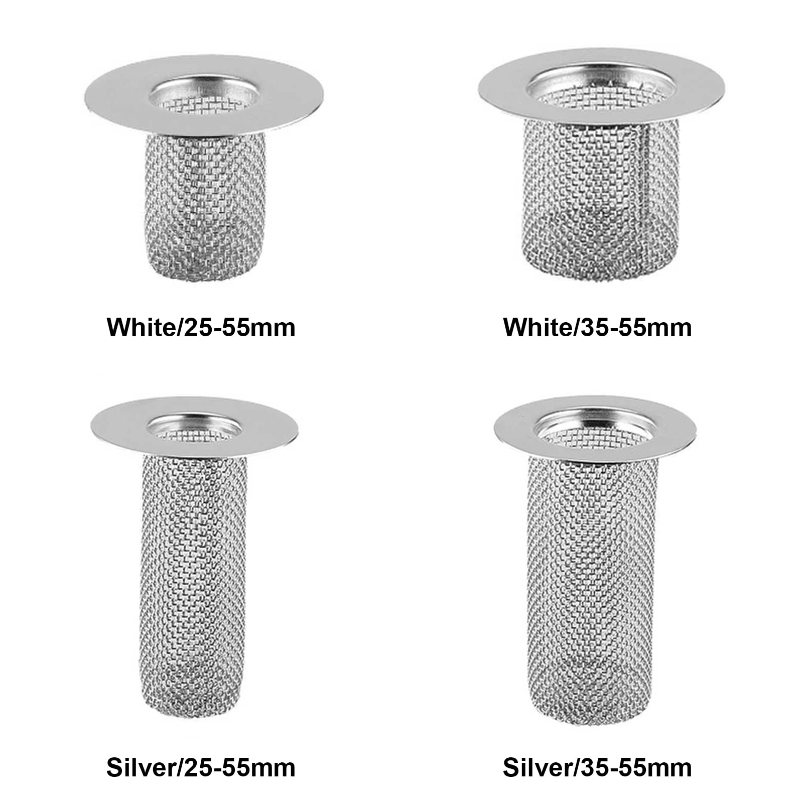 MSUIINT 4PC Kitchen Sink Strainer Stainless Steel, Sink Drain Strainer Bathroom Sink Strainer Drain Strainer Hair Catcher for Kitchen, Sink Traps Laundry Sink Drain Basket Filter for Home