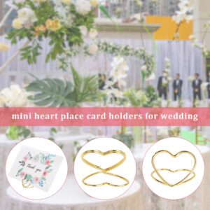 CRASPIRE Place Card Holders 20pcs Gold Heart Shape Table Card Holders Wedding Table Number Holders Photo Holder Pictures Stand Clips for Place Cards Weddings Anniversary Party Valentine's Day Gift