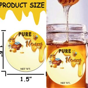 1.5 inch Honey Bottle Label Homemade Honey Net Weight Labels for Small Business Canning Jars and Lids 500pcs Per Roll