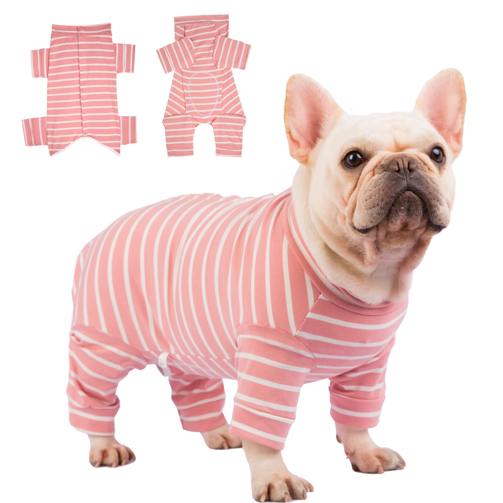 AOKAZI Dog Surgery Recovery Suit, Puppy Cat Onesie for Shedding Skin Disease Wound Protection, Medical Pet Surgical Suit Dog Shirt w/Long Sleeve, Dog Pajamas (Pink, Medium)