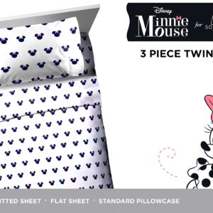 Saturday Park Disney Minnie Mouse Dreaming of Dots Twin Sheet Set - 3 Piece 100% Organic Cotton Sheets - GOTS & Oeko-TEX Certified (Disney Official)