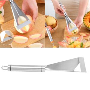 Stainless Steel Fruit Carving Knife, Antislip Engraving Blades Fruit Carving Tool V Shape Channel Knife Triangular Shape Vegetable Knife DIY Food Carving for Home Kitchen