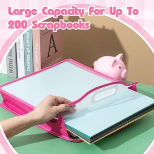 3 Pieces 12 x 12 Inch Scrapbook Paper Storage Organizer Expandable Craft Paper Storage Plastic Handle Scrapbook Organization and Storage for Scrapbook Craft Vinyl Paper Photos Cardstock File Sheets