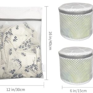 Honeycomb Mesh Laundry Bags For Delicates With Zipper,Washing Bag For Socks, Small Laundry Bag For Delicates, Underwear, Tshirts, Swimsuit, Baby Clothes, Lingerie Bag For Socks (12"x16" 3pcs)