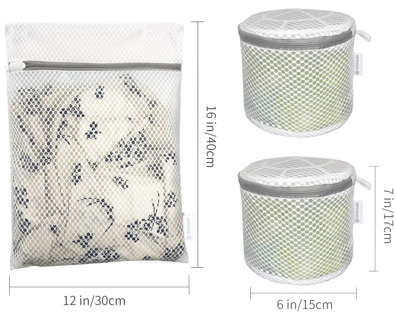 Honeycomb Mesh Laundry Bags For Delicates With Zipper,Washing Bag For Socks, Small Laundry Bag For Delicates, Underwear, Tshirts, Swimsuit, Baby Clothes, Lingerie Bag For Socks (12"x16" 3pcs)