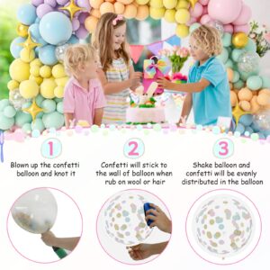 PERPAOL 146pcs Easter Pastel Rainbow Balloon Arch Garland Kit Macaron Unicorn Spring Globos Para Decoracion with Star Foil Balloon for Baby Shower Birthday Anniversary Mermaid Party Graduation