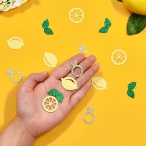 Sursurprise 200pcs Lemon Table Confetti Glitter for She Found Her Main Squeeze Lemon Bridal Shower Decorations Lemon Bachelorette Party Wedding Engagement Supplies