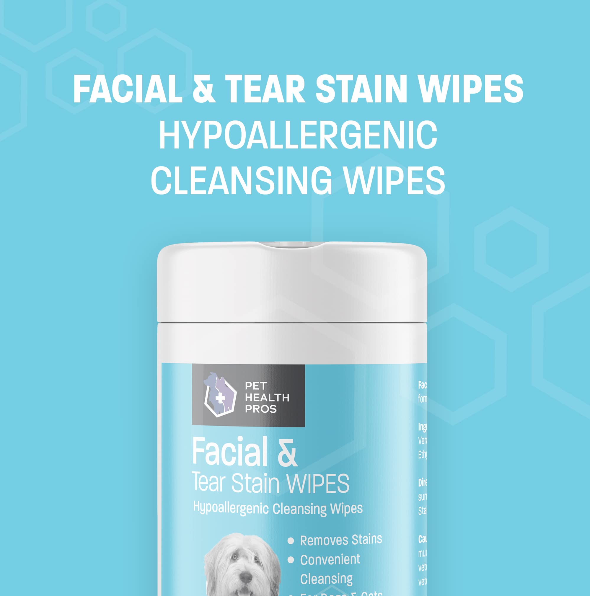 Pet Health Pros Dog Eye Wipes Tear Stain Remover for Dogs & Cats - Cat and Dog Tear Stain Remover Wipes - Cat Eye Wipes to Clean Tear Stains, Crust and Dirt - Fragrance Free Eye Wipes for Dogs - 60 ct