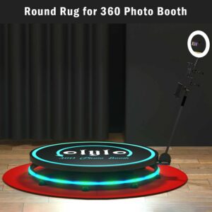 olylo 6.56ft Round Rug Non Slip Rug Pads for 115cm 45.3” 360 Photo Booth Machine for Parties - Circle Rug for 360 Photo Booth Accessories - Large Area Rug for 360 Slow Motion Photo Booth