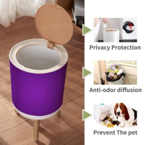 LGCZNWDFHTZ Small Trash Can with Lid for Bathroom Kitchen Office Diaper Smooth Elegant Gradient Purple Well Using as Design Bedroom Garbage Trash Bin Dog Proof Waste Basket Cute Decorative