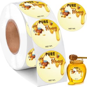 1.5 inch Honey Bottle Label Homemade Honey Net Weight Labels for Small Business Canning Jars and Lids 500pcs Per Roll