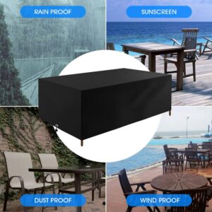 NEVERLAND Patio Furniture Cover, Outdoor Furniture Cover Waterproof, Heavy Duty and Anti-UV Outside Table and Chair Covers, for Deck, Lawn and Backyard, Black,70.87''L x 47.24" W x 27.95" H