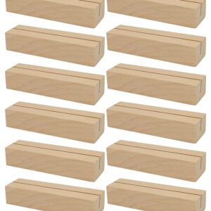 TINSKY 12 Pack Wood Place Card Holders Wooden Stands for Acrylic Signs Table Number Stands Picture Holders for Wedding Dinner Home Party Events Decoration Christmas Decoration (Wood)